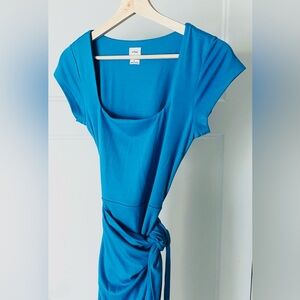 Wilfred One Shoulder Teal Dress